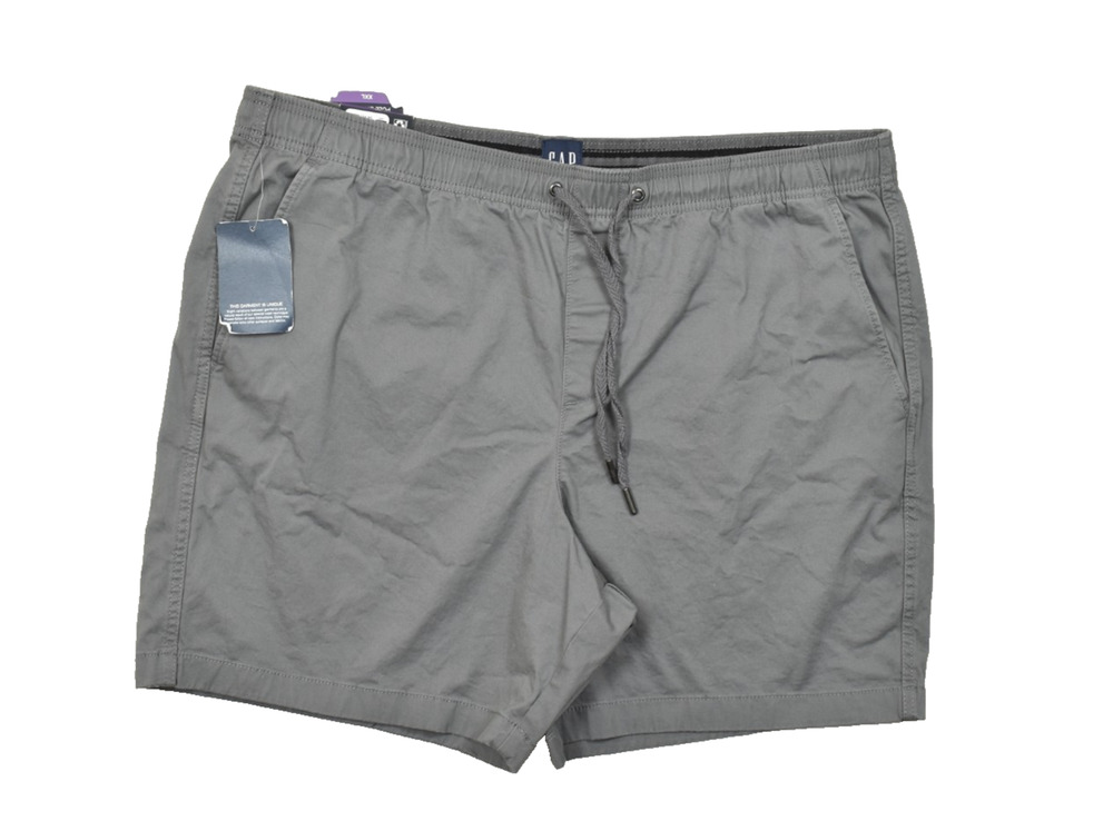 GAP Men XXL Gray Pull On Shorts Cotton Spandex Stretch Casual Elastic Waist NWT